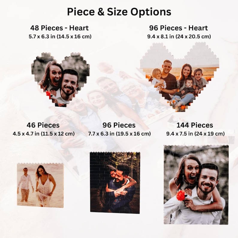Custom Photo Block Building Brick Christmas Gift, Personalized Brick Puzzle Piece & Size Options