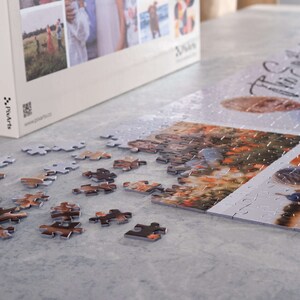 Personalized Photo Collage Puzzle, Custom Jigsaw Puzzle Pieces Close View
