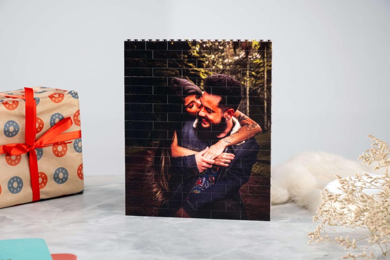 Custom Photo Block Building Brick Christmas Gift, Personalized Brick Puzzle Placement