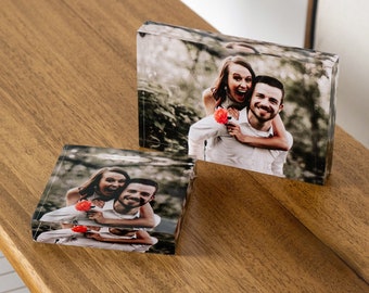 Acrylic Glass Photo Frame Block, Custom Acrylic Block Photo, Crystal Glass Photo, Wedding Gift, Graduation Gift, Fathers Day Gift, Mothers