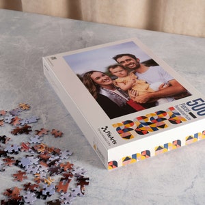 Personalized Photo Collage Puzzle, Custom Jigsaw Puzzle  500 Pieces and Box