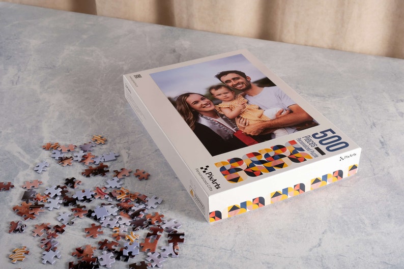 Personalized Photo Collage Puzzle, Custom Jigsaw Puzzle  500 Pieces and Box