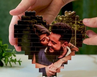Valentines Custom Photo Building Block, Personalized Puzzle Picture Building Block, Wedding Anniversary Gift, Gifts for Him, Gifts for Her