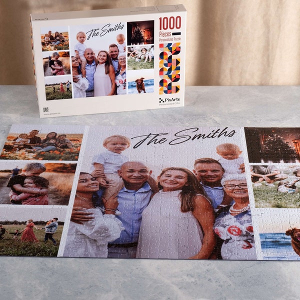 Personalized Photo Collage Puzzle, Custom Jigsaw Puzzle, Custom Family Photo Puzzle for Christmas, Mothers Day Gift, Sentimental Gift