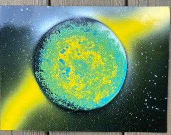 Yellow and blue planet