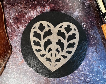 Slate Coaster with Heart Of Yorkshire | Laser engraved | York Minster | Stained Glass Window | York Souvenir | Beer Mat