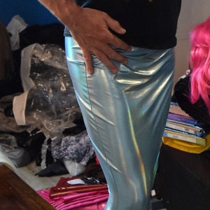 Iridescent Oil Slick High Waisted Spandex Hobble Skirt