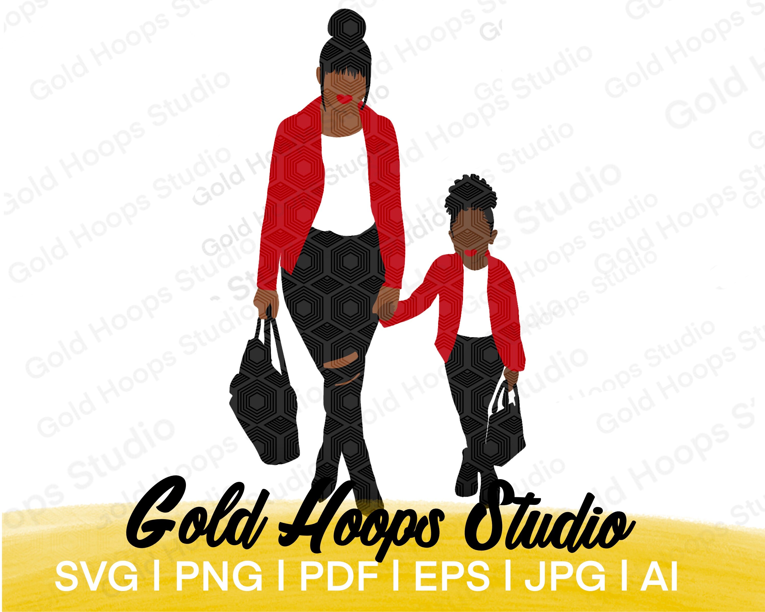 Download Black Mommy and Daughter SVG Black Mom SVG Black Mom and ...