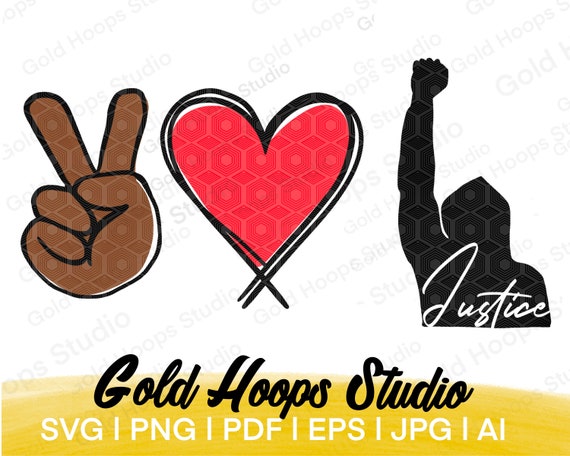 Peace Love JUSTICE / I Can't Breathe, Black Lives Matter, I Cant Breathe,  Afro Woman, Black Woman,  Black girl, African American, SVG