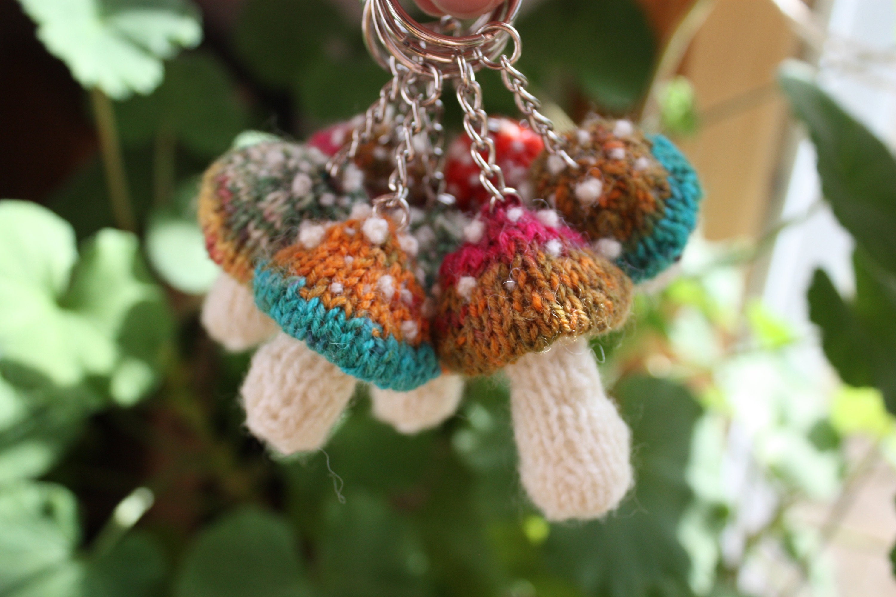 Mushroom Knitted Keychain Etsy