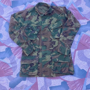 Vintage 1969 Jungle Jacket ERDL Camo Vietnam Military Mens S/M Rip Stop