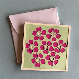 Wild Roses Square Card e busta SVG, file di taglio digitale