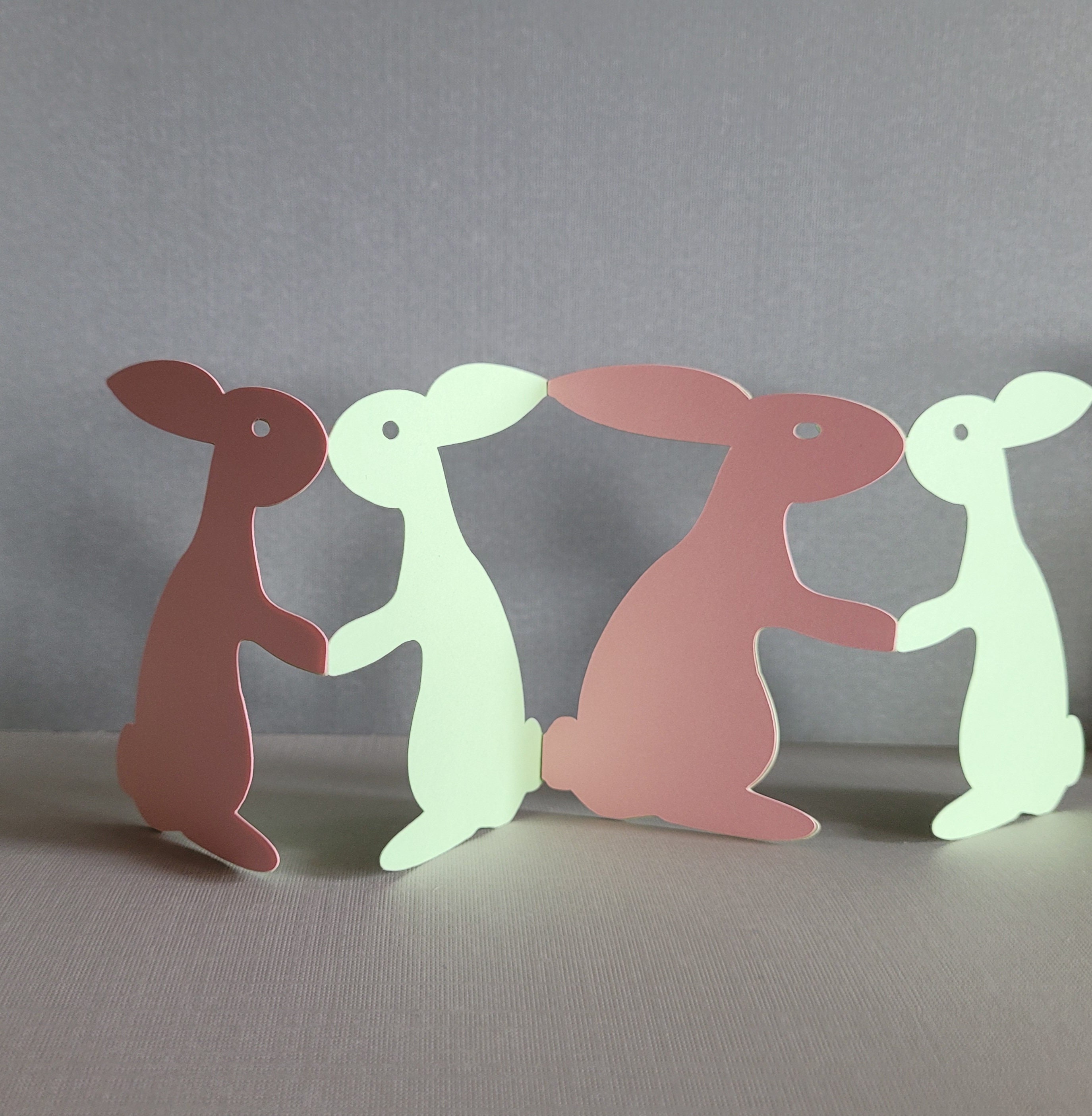 Dancing Rabbit Paper Chains SVG, Easter Decoration Digital Cut File for ...