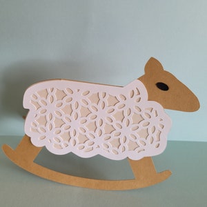 Schaukellamm Baby Karte SVG, DIY mehrschichtige digitale Datei