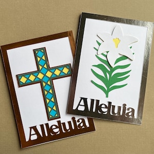 Biglietti Alleluia di Pasqua in formato A6 e busta SVG, biglietto digitale per Cricut Design Space