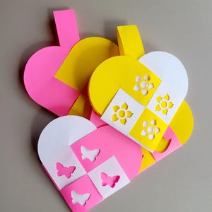 Cesto a forma di cuore con dolcetti pasquali SVG, modelli digitali pronti per Cricut
