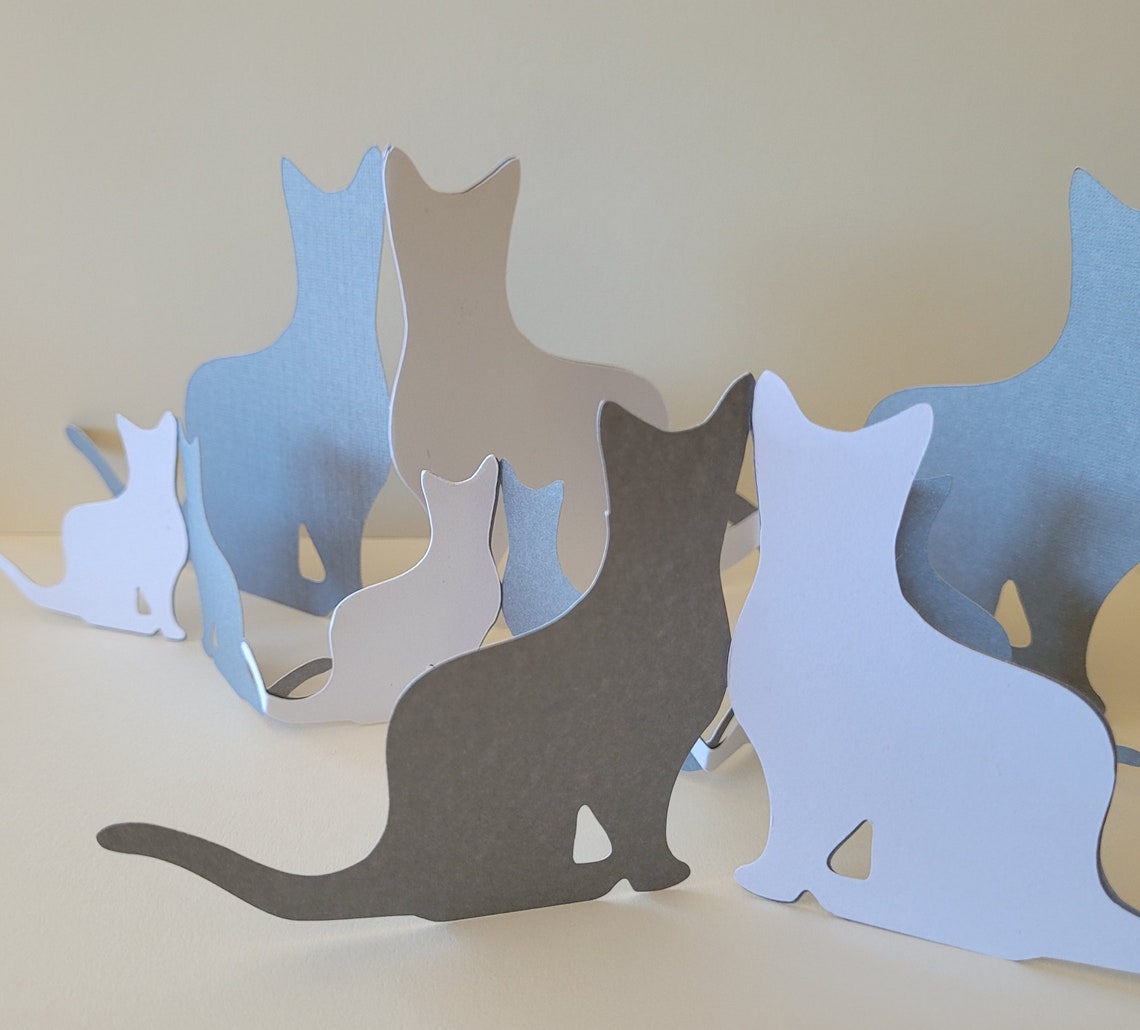 Paper Chain Cat Pattern Cat Paper Chains SVG, Pet Lover Decoration Digital Cut File for Cricut ...