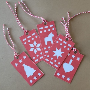 Danish Christmas Gift Tags SVGs, Digital Cutting File