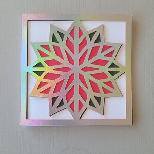 Carte de Noël poinsettia et enveloppe SVG, fichier de découpe numérique