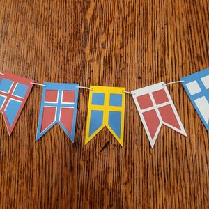 Denmark Sweden Norway Iceland Finland Flag Garland SVG, Two or Three layered easy cut Digital Files