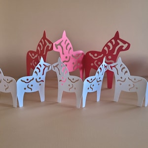 Dala Horse Paper Chain SVG, File di taglio digitale per Cricut