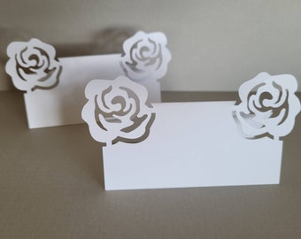 Rose Wedding Place Card SVG Template, Digital File for Cricut