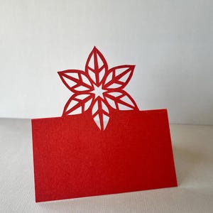 Christmas Poinsettia Place Card SVGs Template, Digital File for Cricut