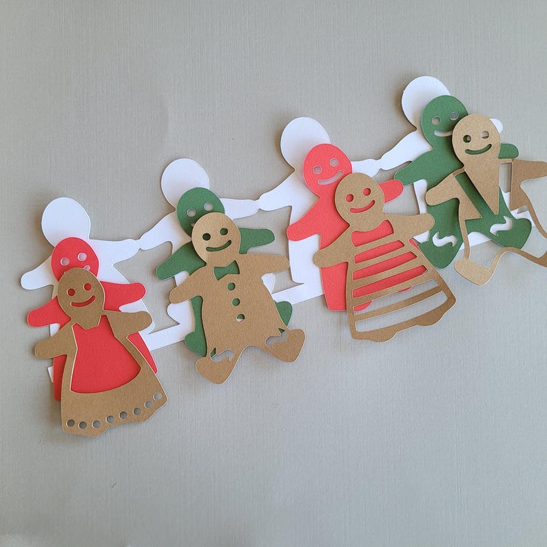 Iced Gingerbread Paper Chains SVG, DIY Christmas Digital Cut Files - Etsy