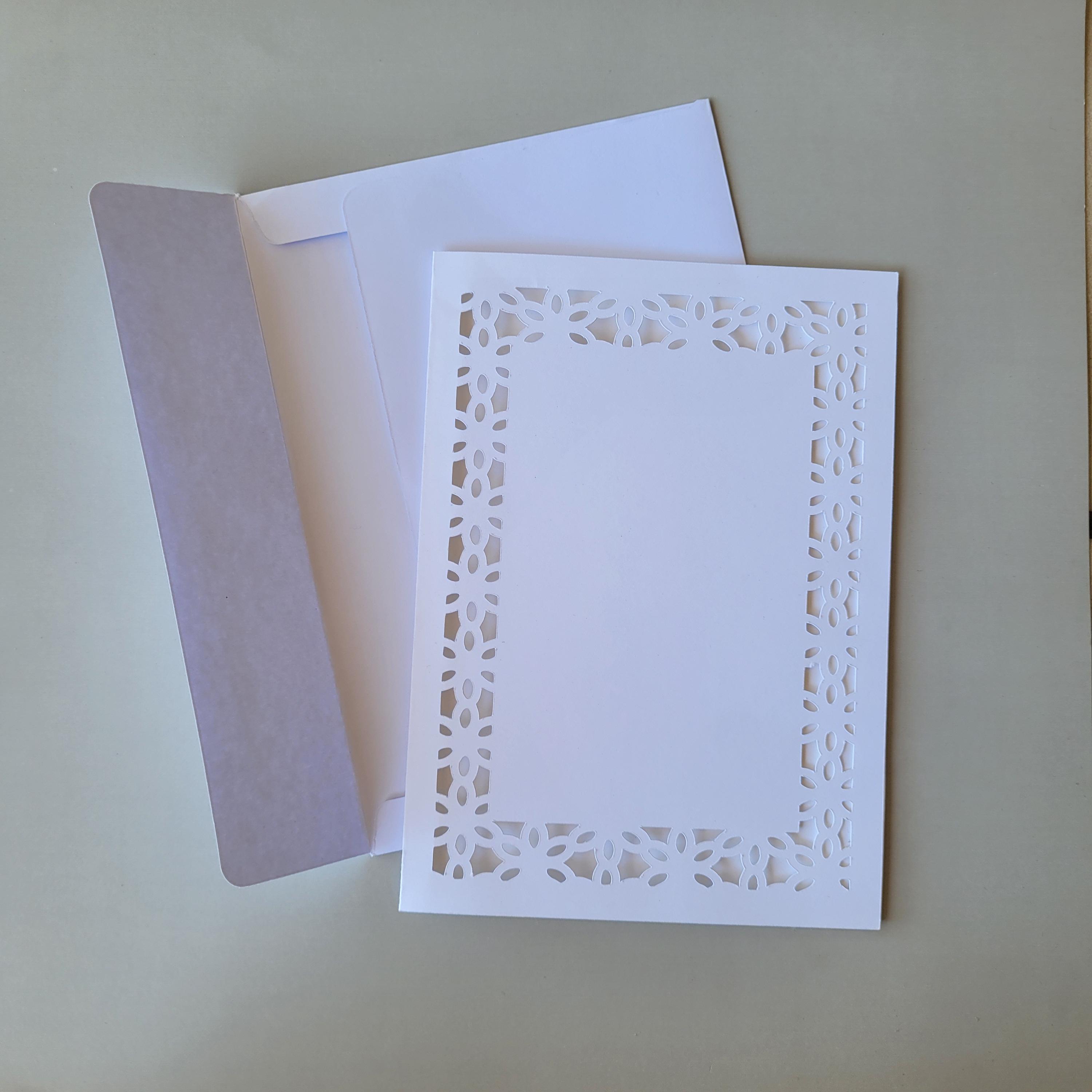 Lace Border Card SVG: A6 & A7 Cricut Template (digital File) - Etsy UK