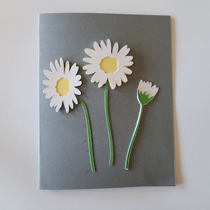 Carte de marguerites SVG, carte numérique pour espace Cricut Design