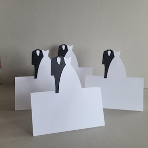 Modelo SVG de cartão de lugar de casamento para noivos, arquivo digital para Cricut