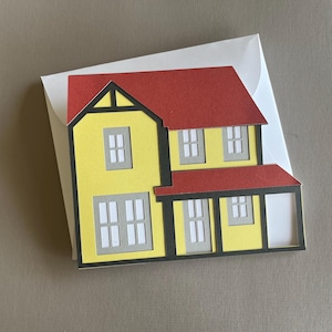 Nouvelle carte de la maison et enveloppe SVG, carte numérique pour espace de conception Cricut