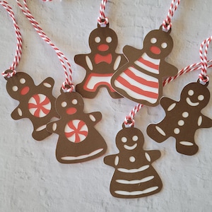 Conjunto de etiquetas de regalo de Navidad DIY de pan de jengibre para Cricut SVGs, archivo de corte digital