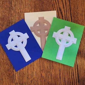 Celtic Cross Layered SVG Image and Card and Envelope File, Religious and St. Patrick's Day Card for Cricut and Cricut Joy image 1