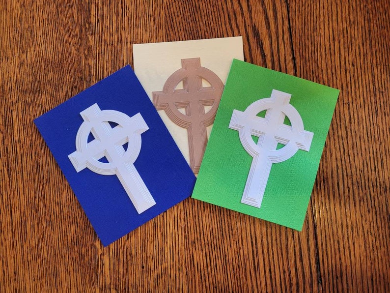 Celtic Cross Layered SVG Image and Card and Envelope File, Religious and St. Patrick's Day Card for Cricut and Cricut Joy image 1