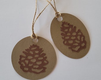 Pinecone Gift Tag Set SVGs for Cricut, DIY Digital Cutting File