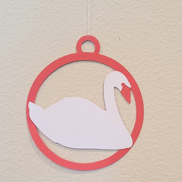 Danish Swan Mobile Ornament SVG, Two layered easy cut decoration Digital File