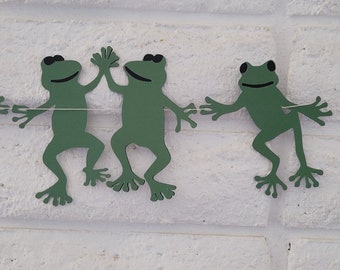 Dancing Frog Banner SVG, Digital Two Layers for Cricut Cutting Machine