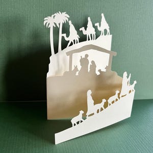 Tri Fold Christmas Nativity Special Card and Envelope SVG, Digital Cut ...