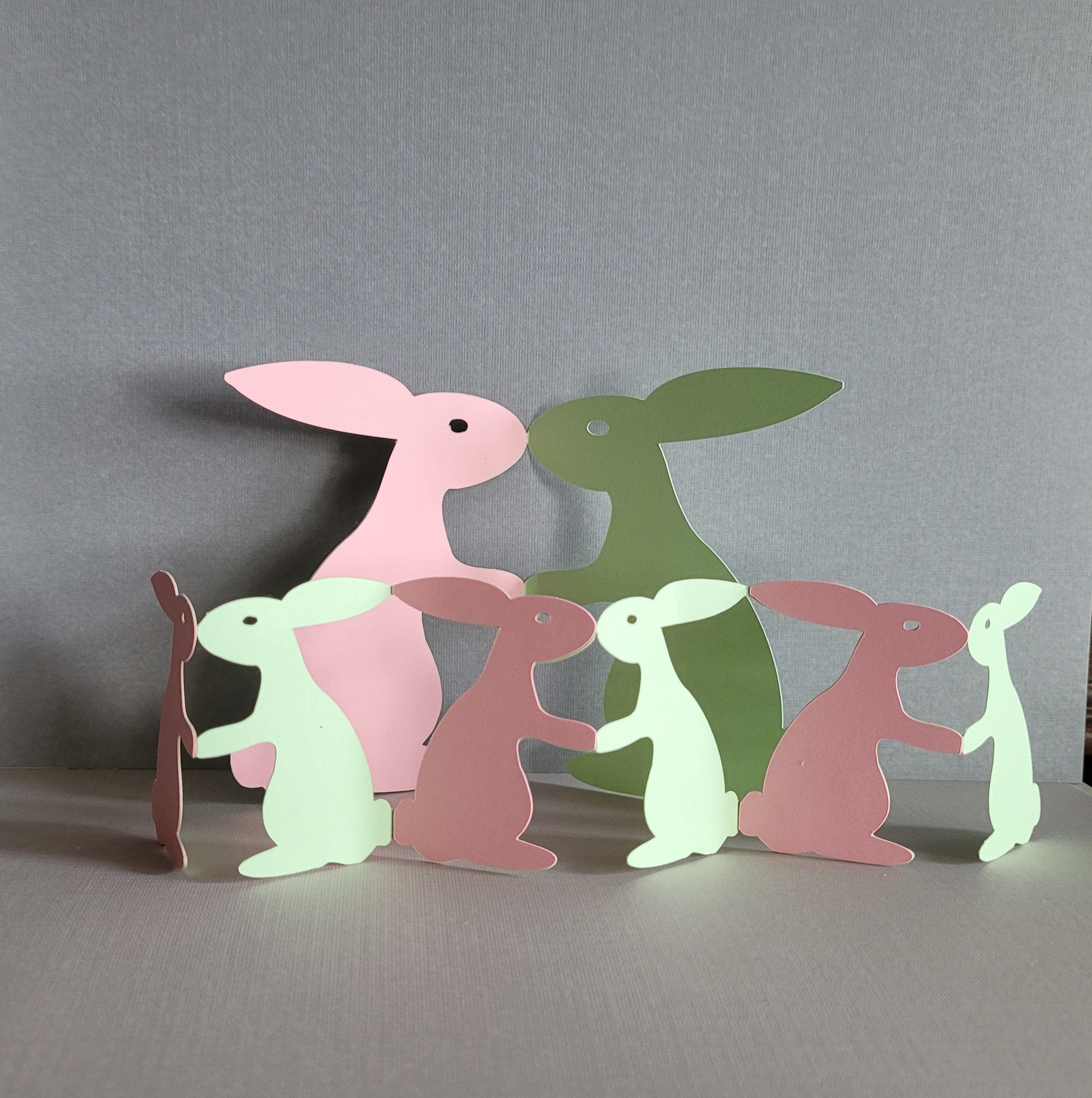 Dancing Rabbit Paper Chains SVG, Easter Decoration Digital Cut File for ...