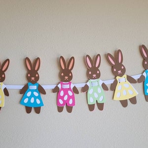 Banner de coelhinho da Páscoa de boneca de papel SVG