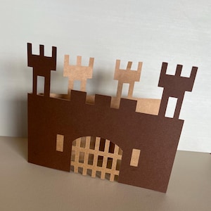 Carte château et enveloppe SVG, carte numérique pour espace Cricut Design