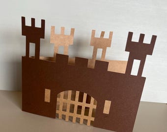 Castle Card and Envelope SVG, Digital Card for Cricut Design Space