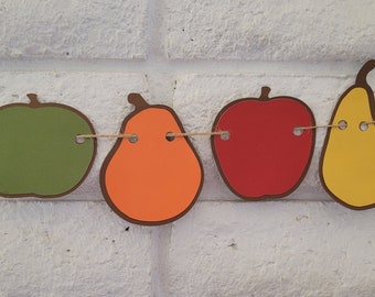 Fall Fruits DIY Digital Banner or Cut-outs, 2 Layered Simple SVGs