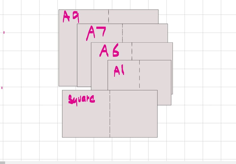 May include: Diagram showing the different sizes of paper, including A9, A7, A6, A1, and a square.