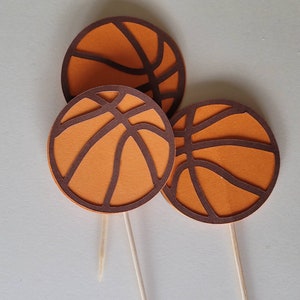 Basketball Cupcake Topper SVG, deux fichiers numériques en couches