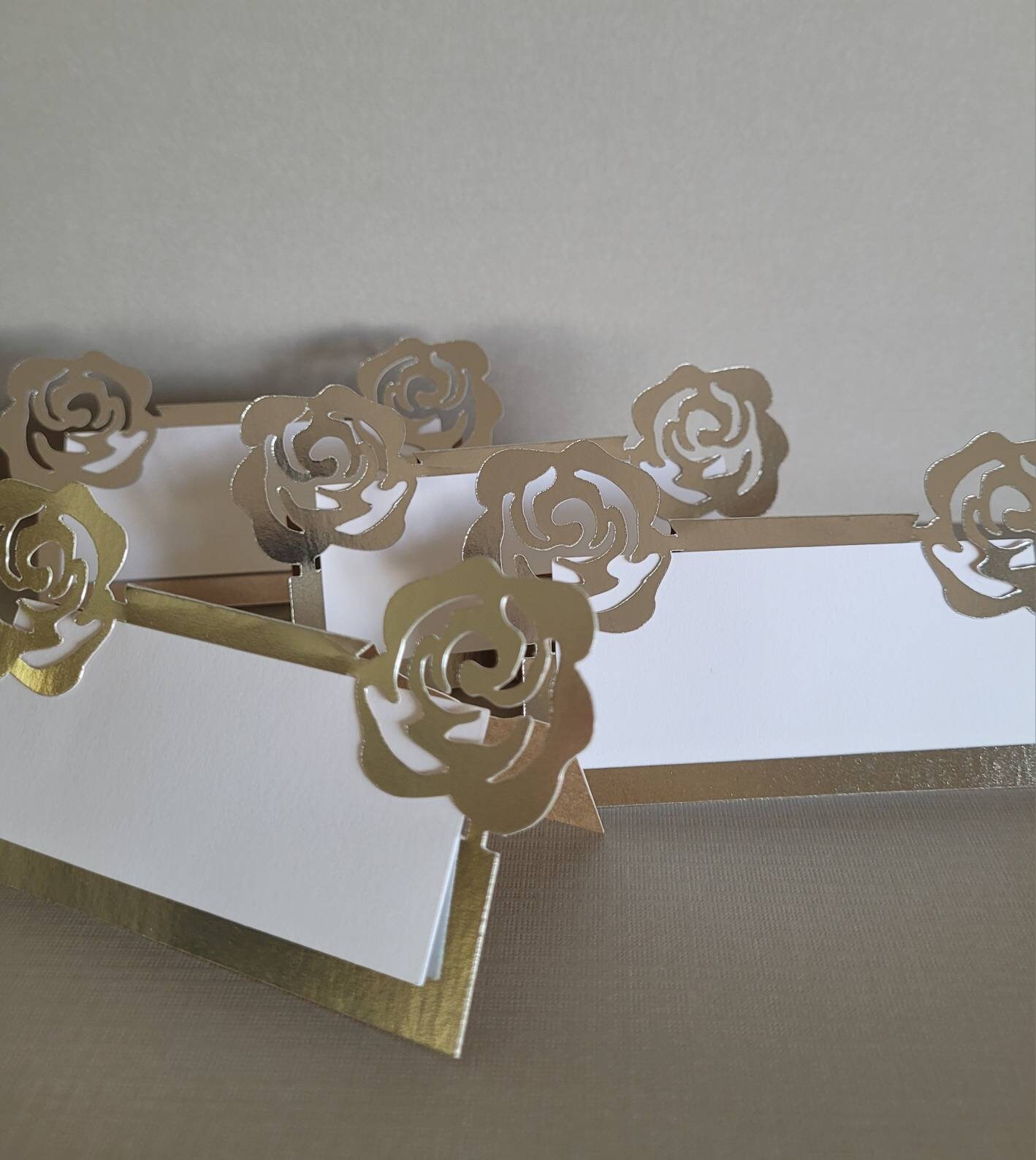 Rose Wedding Place Card SVG Template Digital File for Cricut Etsy