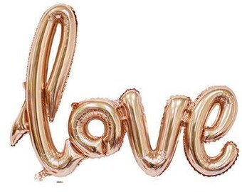 40 inch "LOVE" Foil Balloons - Rose Gold Balloon Bachelorette Party Wedding Anniversary Valentines Day Decoration Event Bridal Shower