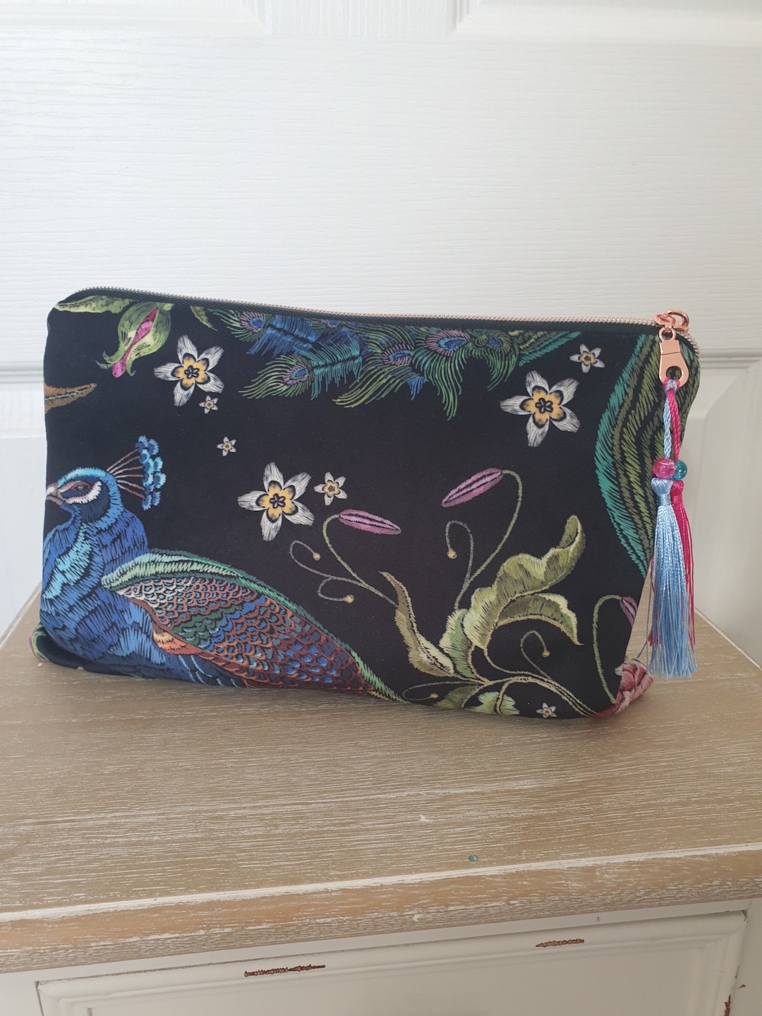 Luxury Velvet Clutch Bag/make up Bag/velvet Zip up Etsy UK