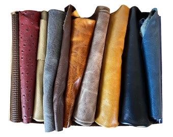 0.5 lb Leather Scraps Large size Tooling Remnants Vegetable Tanned Leather